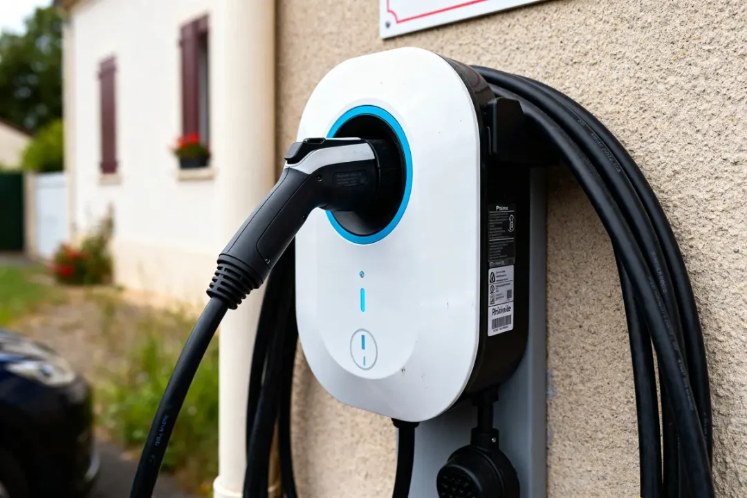 Borne de recharge murale pour véhicules électriques eDrive avec câble connecté